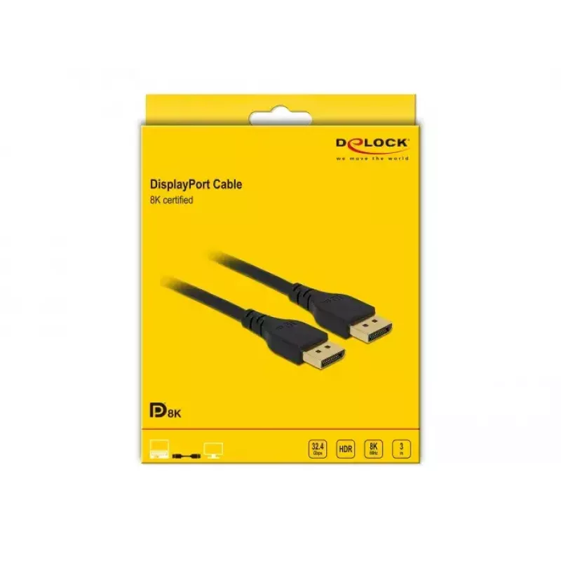 Cavo DisplayPort DeLOCK 85911 8K 60 Hz 3 m