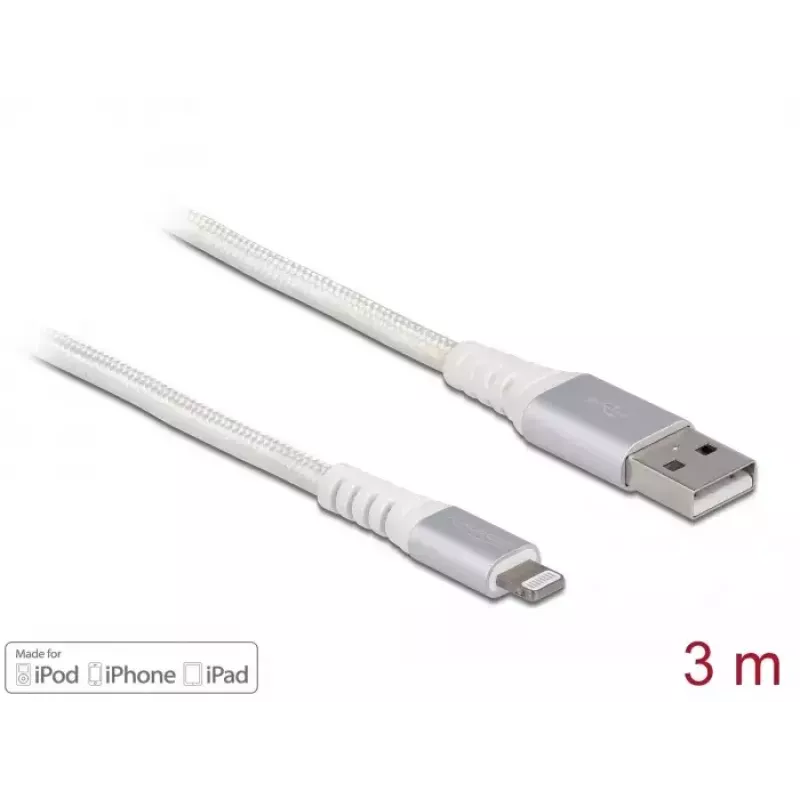 Cavo dati e di ricarica USB DeLOCK per iPhone iPad iPod 3 m Lightning