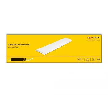 Canalina portacavi DELOCK 20886, polipropilene, bianco, 300×85×10 mm, 2 pz.