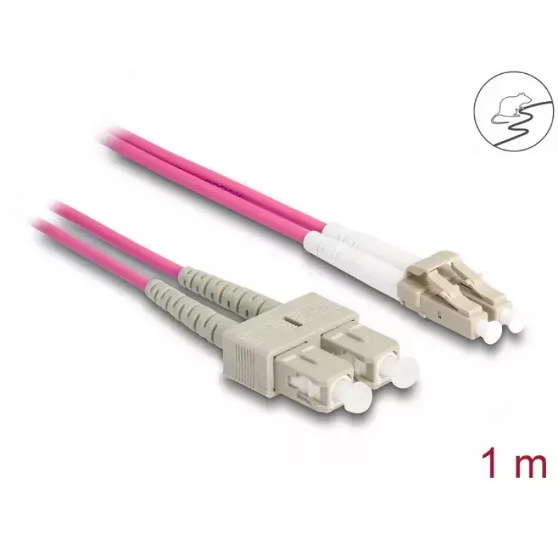 Cavo in fibra ottica DeLOCK LC Duplex a SC Duplex OM4 1 m