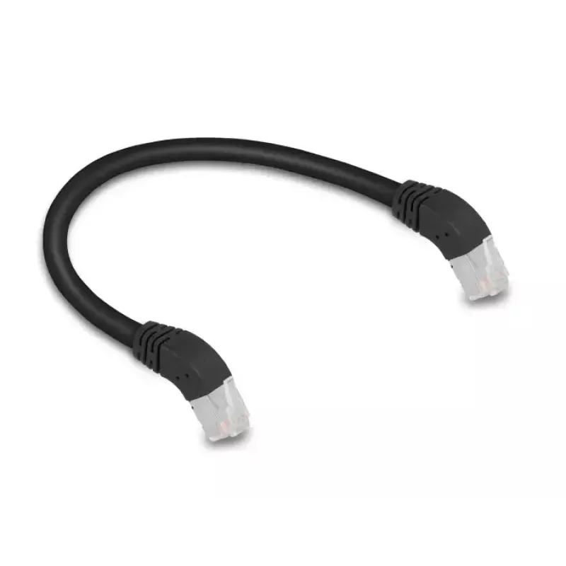 Cavo di rete DeLOCK RJ45 Cat.6A S/FTP 45° verso il basso 0,25 m nero