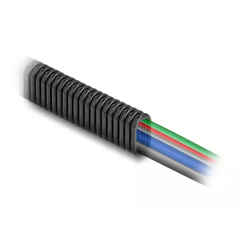 Guaina flessibile ovale in plastica per protezione cavi DELOCK 13,6 x 6,3 mm, 5 m, nero