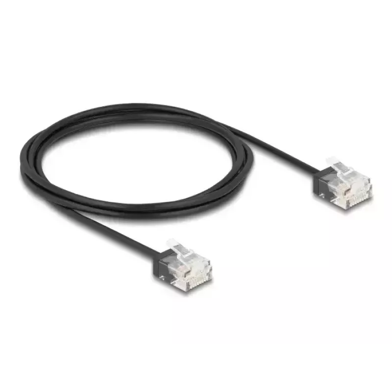 Cavo di rete DeLOCK RJ45 Cat.6 UTP ultra sottile 2 m nero