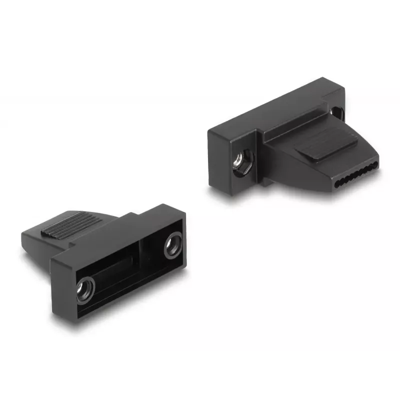 Passacavo DELOCK custodia D-Sub 9 poli per cavo piatto, plastica, nero, 25×32×14 mm