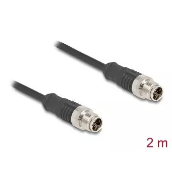 Cavo di rete DeLOCK M12 X-codificato 8 poli connettore maschio su connettore maschio Cat5e 2 m nero