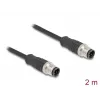 Cavo di rete DeLOCK M12 D-codificato 4 poli connettore maschio su connettore maschio Cat5e 2 m nero