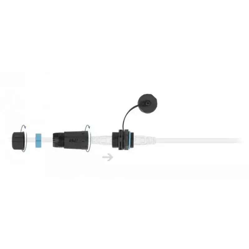 DeLOCK 86701 Giunzione impermeabile RJ45 femmina-femmina Cat.6A con cappuccio, nero