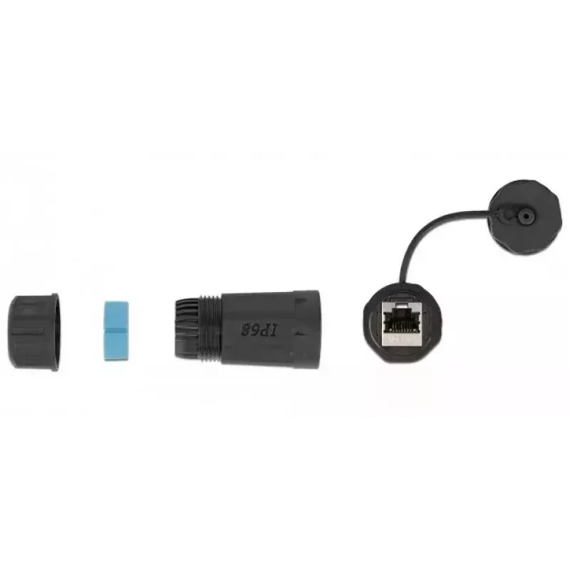 DeLOCK 86701 Giunzione impermeabile RJ45 femmina-femmina Cat.6A con cappuccio, nero
