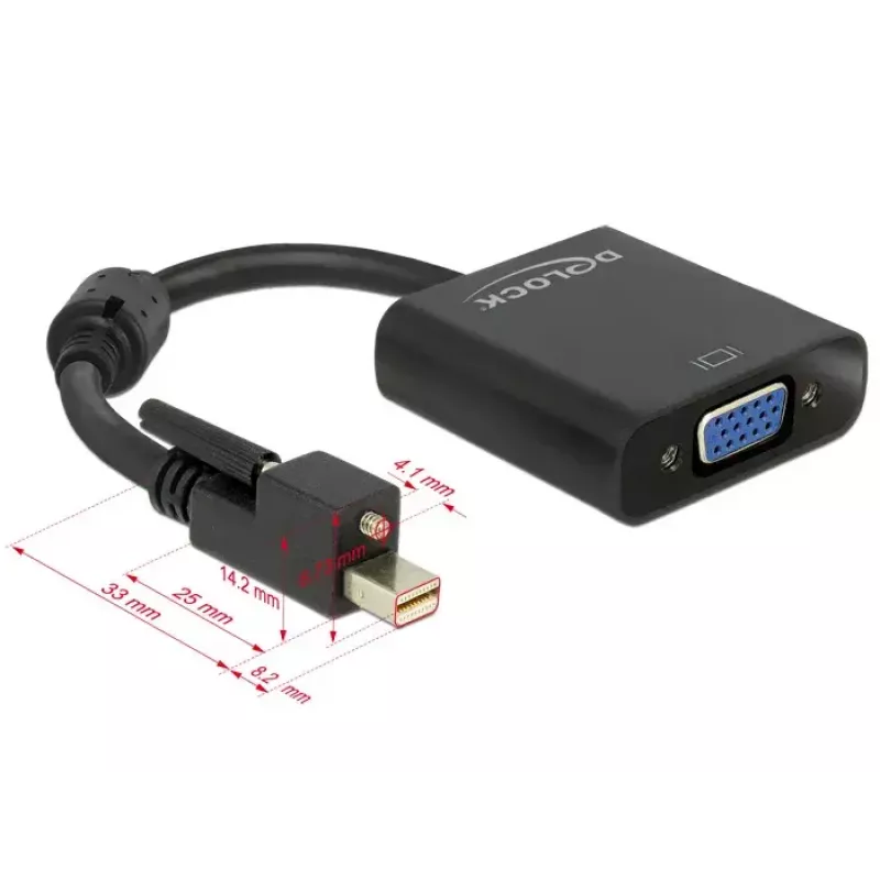 Adattatore cavo video DeLOCK 62641 Mini DisplayPort su VGA 0,25 m