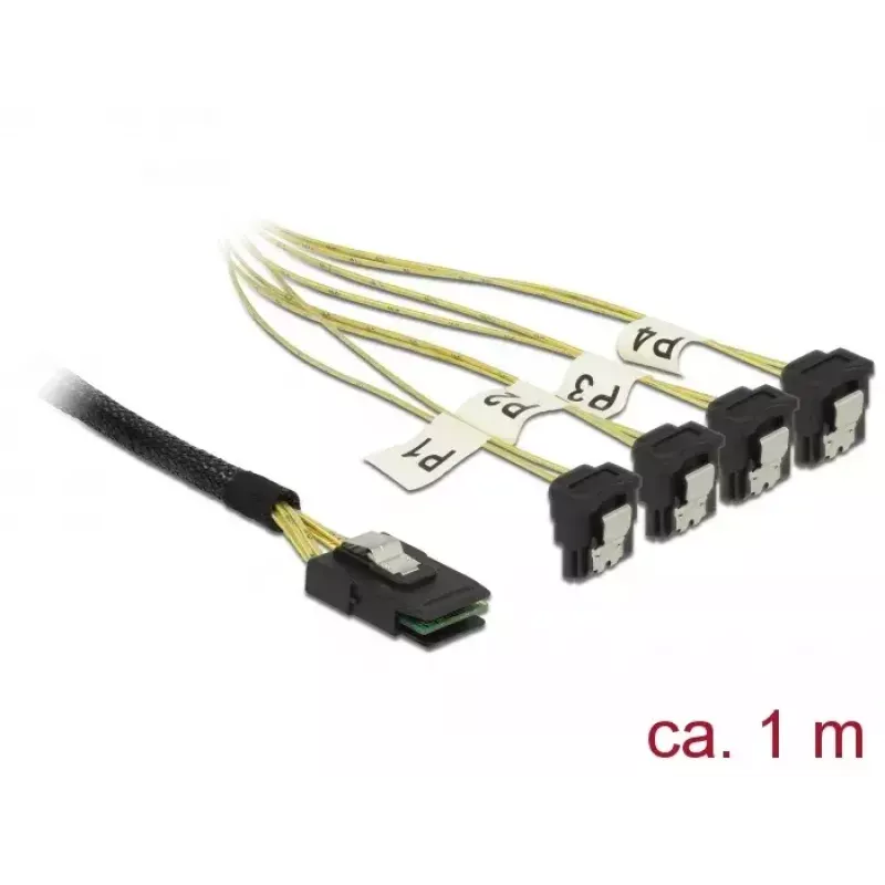 Cavo di alimentazione interno DeLOCK 85687, 1 m, Mini SAS SFF-8087 su 4 SATA