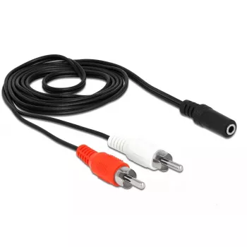 Cavo audio DeLOCK 85808 1,4 m 2xRCA 3,5 mm nero rosso bianco