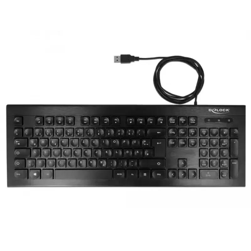 Tastiera DeLOCK 12672 Office USB QWERTZ tedesco nero