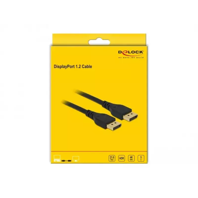 Cavo DisplayPort DeLOCK 85912 4K 60 Hz 5 m senza blocco