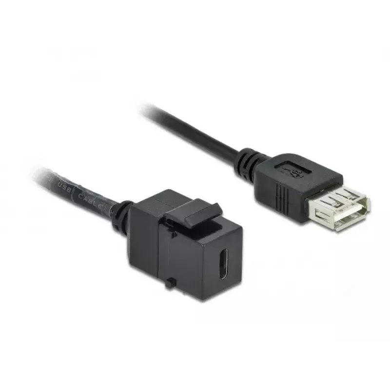 Modulo Keystone DeLOCK 86384 piatto nero USB C