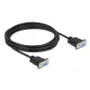 Delock Cavo null-modem RS-232, D-Sub 9 femmina-femmina, custodia connettore sottile, 4 m, nero
