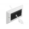 DeLOCK Piastra di copertura per gestione cavi 146 x 86 mm con strisce a spazzola nere, bianco (66492)