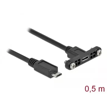 Cavo DeLOCK USB 2.0 Micro-B femmina per montaggio a pannello a USB 2.0 Micro-B maschio 0,5 m