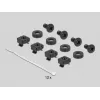 Pannello con setole DeLOCK 10 pollici barra passacavi con piastra di supporto cavi 1 U nero