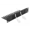 Pannello con setole DeLOCK 10 pollici barra passacavi con piastra di supporto cavi 1 U nero