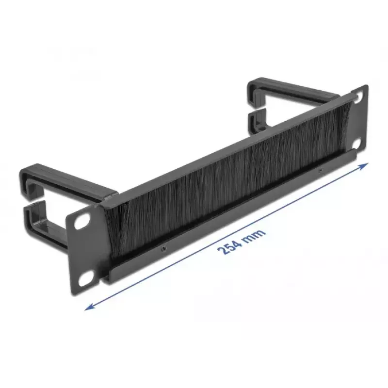Pannello con setole DeLOCK 10 pollici barra passacavi con 2 ganci 1U nero
