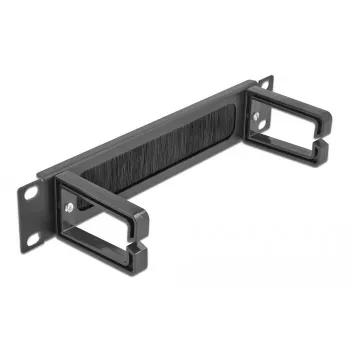 Pannello con setole DeLOCK 10 pollici barra passacavi con 2 ganci 1U nero