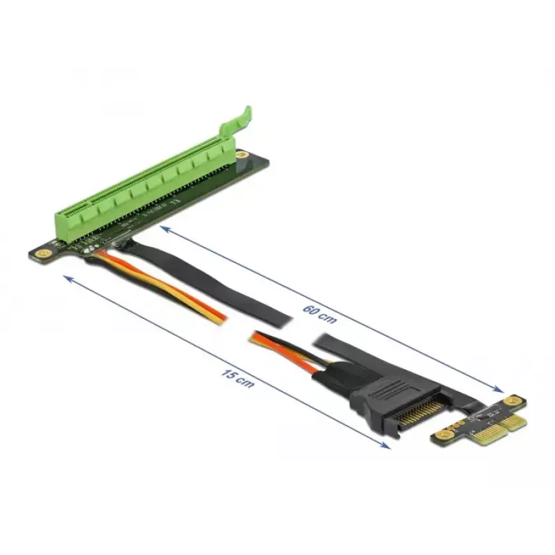 Riser card DeLOCK PCI Express x1 a x16 con cavo flessibile 80 cm