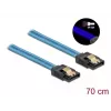 Cavo SATA DeLOCK 82133 effetto UV-Glow blu 70 cm