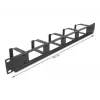 Pannello di gestione cavi DeLOCK 19 pollici 66659 nero 1U con 4 aperture e 5 ganci