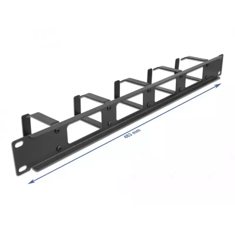 Pannello di gestione cavi DeLOCK 19 pollici 66659 nero 1U con 4 aperture e 5 ganci