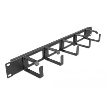 Pannello di gestione cavi DeLOCK 19 pollici 66659 nero 1U con 4 aperture e 5 ganci