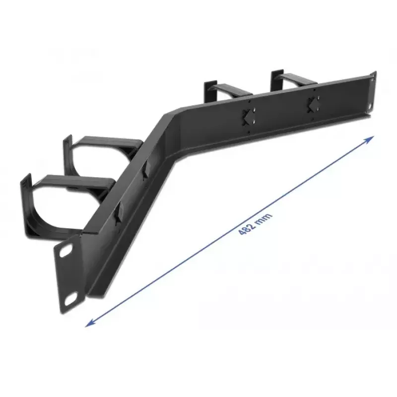 Pannello di gestione cavi DeLOCK 19 pollici 66667 nero 1U con ganci