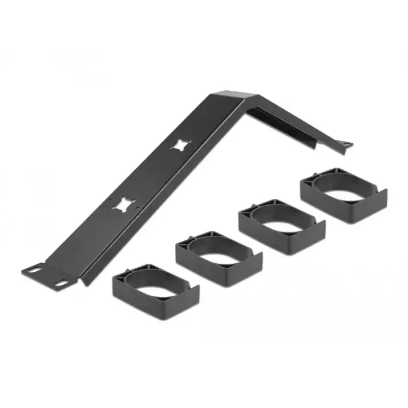 Pannello di gestione cavi DeLOCK 19 pollici 66667 nero 1U con ganci