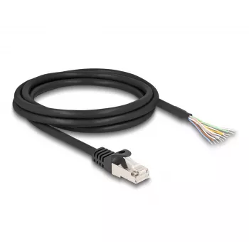 Cavo DeLOCK RJ50 maschio su estremità aperte S/FTP 2 m nero