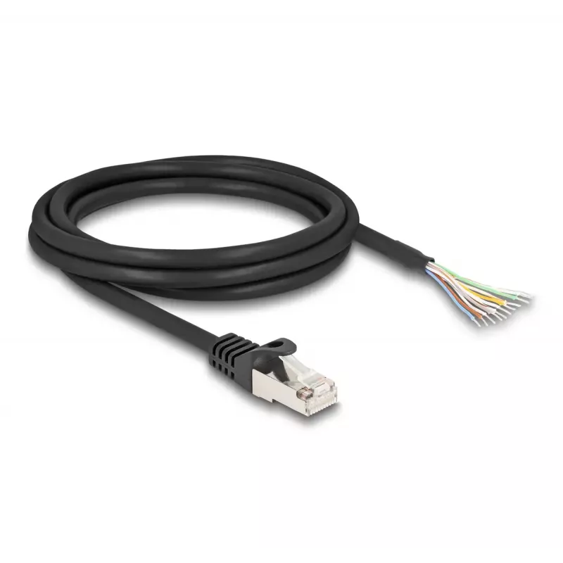 Cavo DeLOCK RJ50 maschio su estremità aperte S/FTP 2 m nero