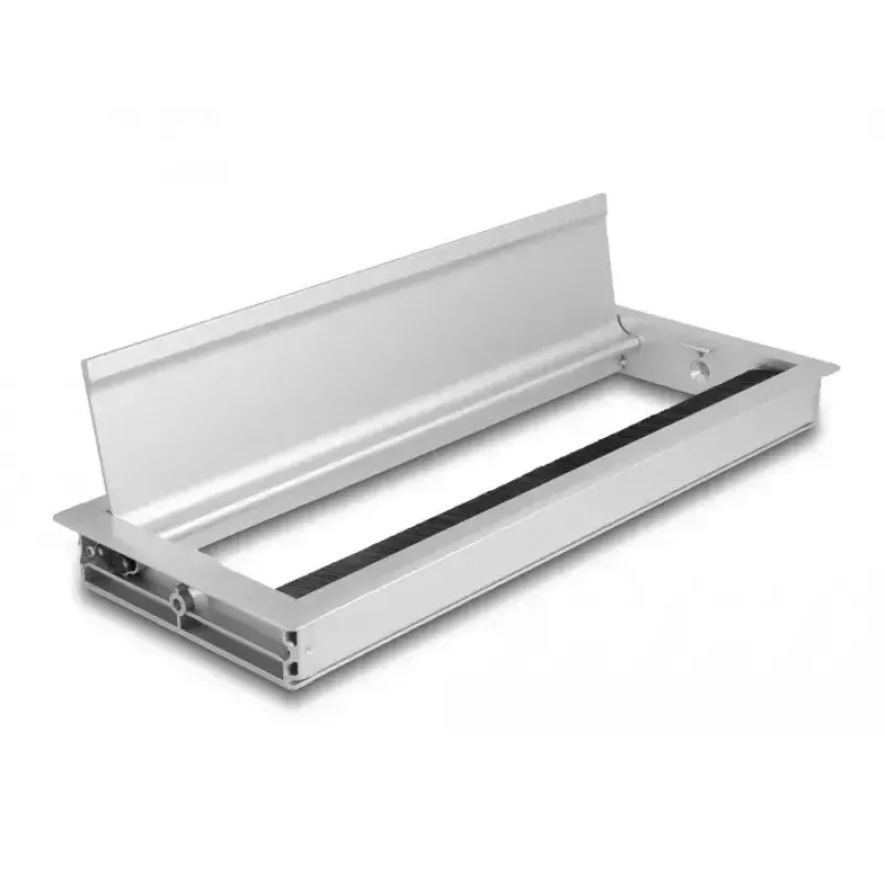 Passacavi DELOCK 66864 per scrivania, argento, 120×300×28 mm