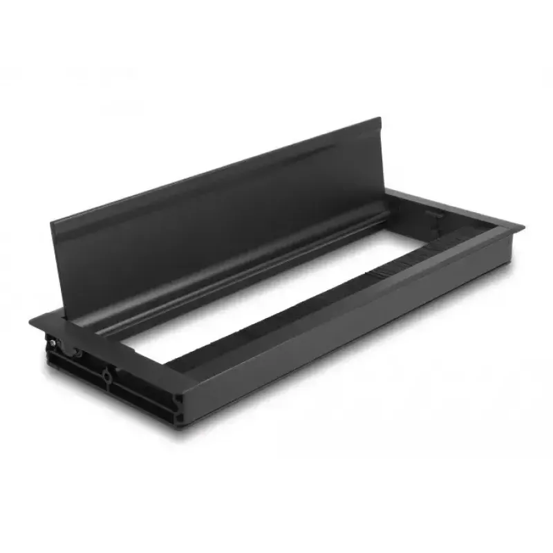 Passacavi DeLOCK per montaggio su tavolo con spazzola 300 x 120 x 28 mm nero