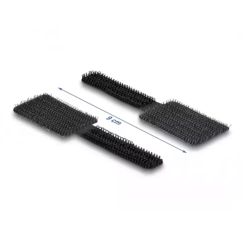 Fermacavi mini in velcro DeLOCK 90 mm x 24 mm autoadesivo 10 pezzi nero
