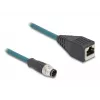 Cavo adattatore DeLOCK M12 codifica A 8 poli maschio su RJ45 femmina 50 cm