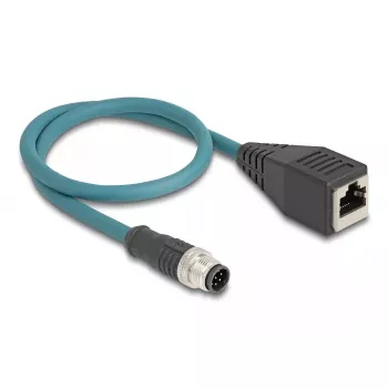 Cavo adattatore DeLOCK M12 codifica A 8 poli maschio su RJ45 femmina 50 cm
