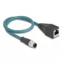Cavo adattatore DeLOCK M12 codifica A 8 poli maschio su RJ45 femmina 50 cm