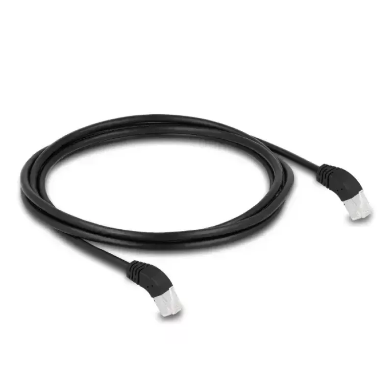 Cavo di rete DeLOCK RJ45 Cat.6A angolare 45° verso il basso 2m nero
