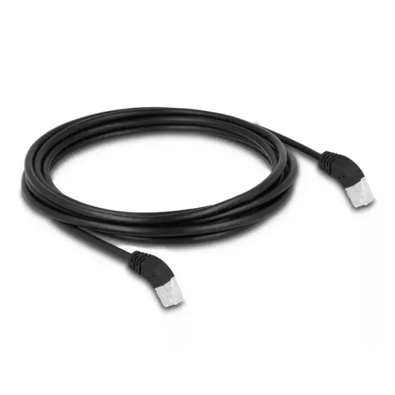 Cavo di rete DeLOCK RJ45 Cat.6A S/FTP angolare 45° verso l'alto 5m nero