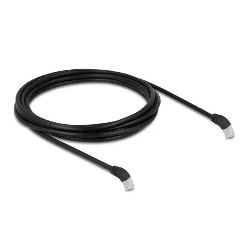 Cavo di rete DeLOCK RJ45 Cat.6A S/FTP angolare 45° verso il basso 3 m nero