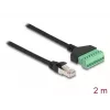 Cavo RJ45 DeLOCK Cat.6 maschio a adattatore morsettiera 2 m nero verde