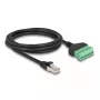 Cavo RJ45 DeLOCK Cat.6 maschio a adattatore morsettiera 2 m nero verde