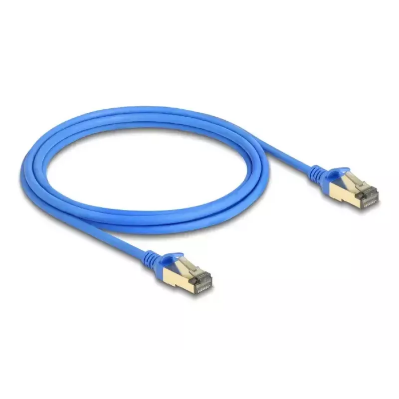 Cavo di rete RJ45 DeLOCK Cat.8.1 F/FTP slim 2 m blu