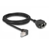 Prolunga di rete DeLOCK S/FTP RJ45 90° piegata a RJ45 Cat.6A 2 m nero