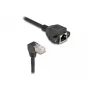 Prolunga di rete DeLOCK S/FTP RJ45 90° piegata a RJ45 Cat.6A 2 m nero