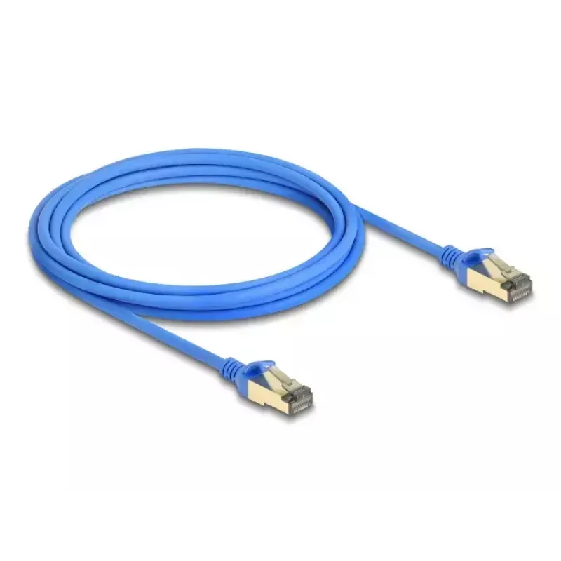 Cavo di rete RJ45 DeLOCK Cat.8.1 F/FTP slim 3 m blu