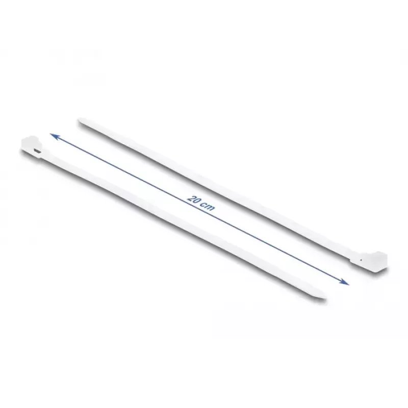 DeLOCK Fascette riutilizzabili, 200 x 4.8 mm, bianco, 100 pz.